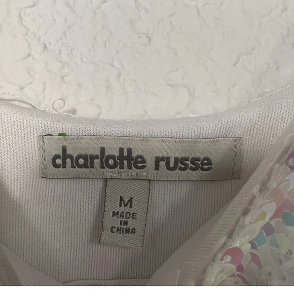 Misses Women White Reversible Sequin Tank Dress Size Medium Charlotte Russe - Picture 6 of 7